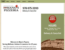 Tablet Screenshot of manospizzeria.com